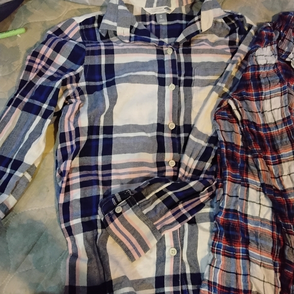 Old Navy Plaid Button Up Duo - Picture 2 of 5